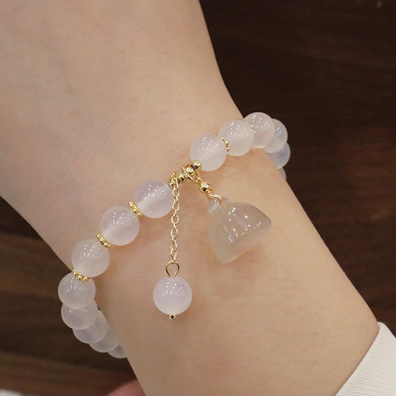 White Agate Bracelet with Lotu - Vintage Fashion Tiktok review and price