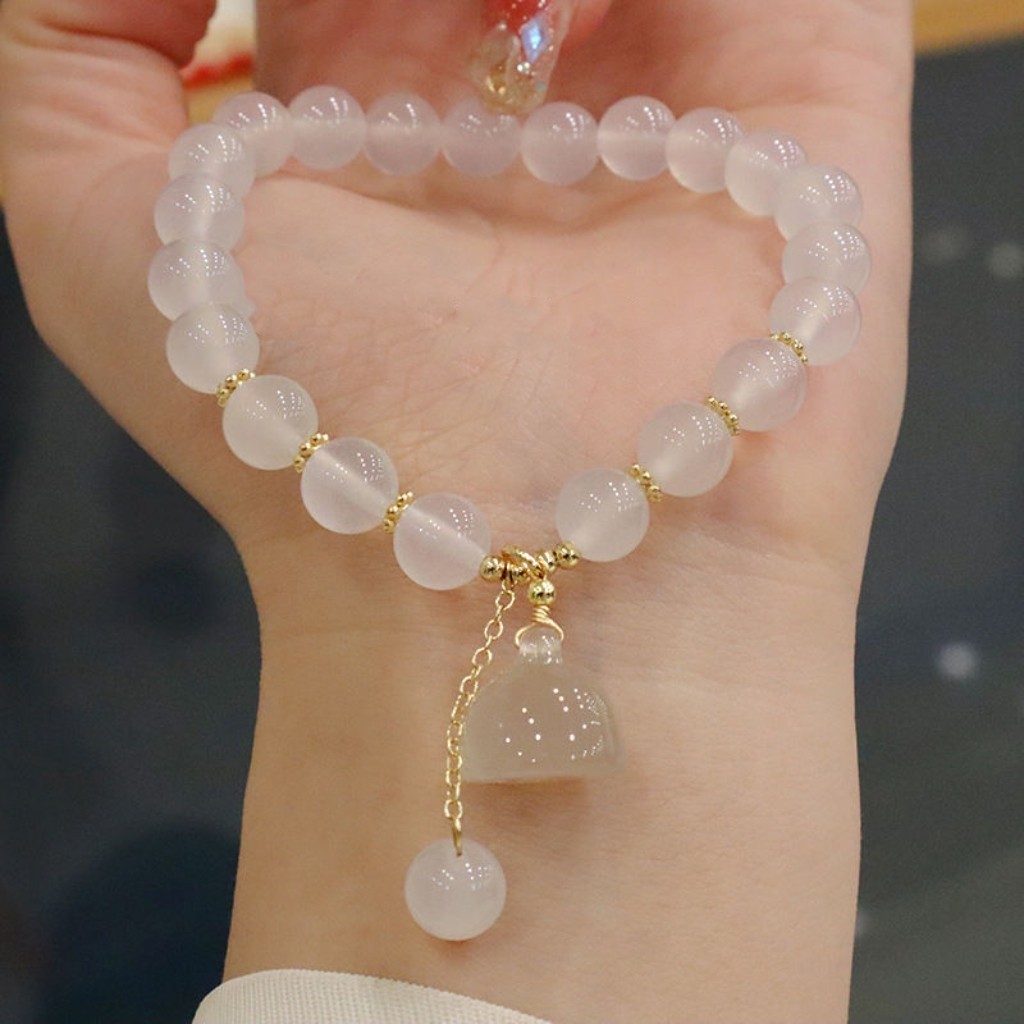 White Agate Bracelet with Lotu - Vintage Fashion Tiktok review and price