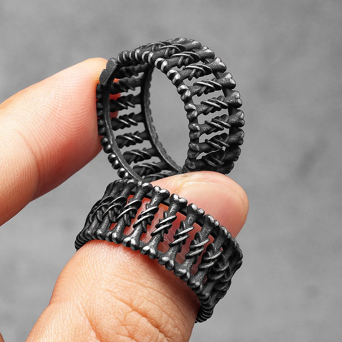Retro Gothic Bone Men Rings St - Vintage Fashion Newtown review and price
