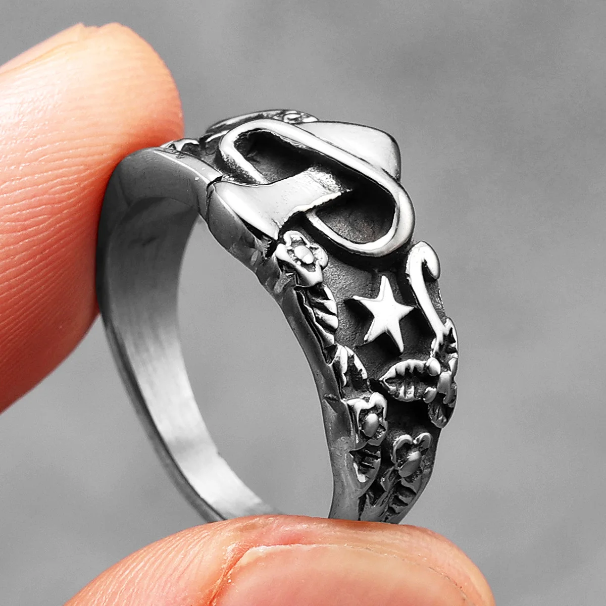 Mushroom Star Men Rings Stainl - Vintage Fashion Newtown review and price