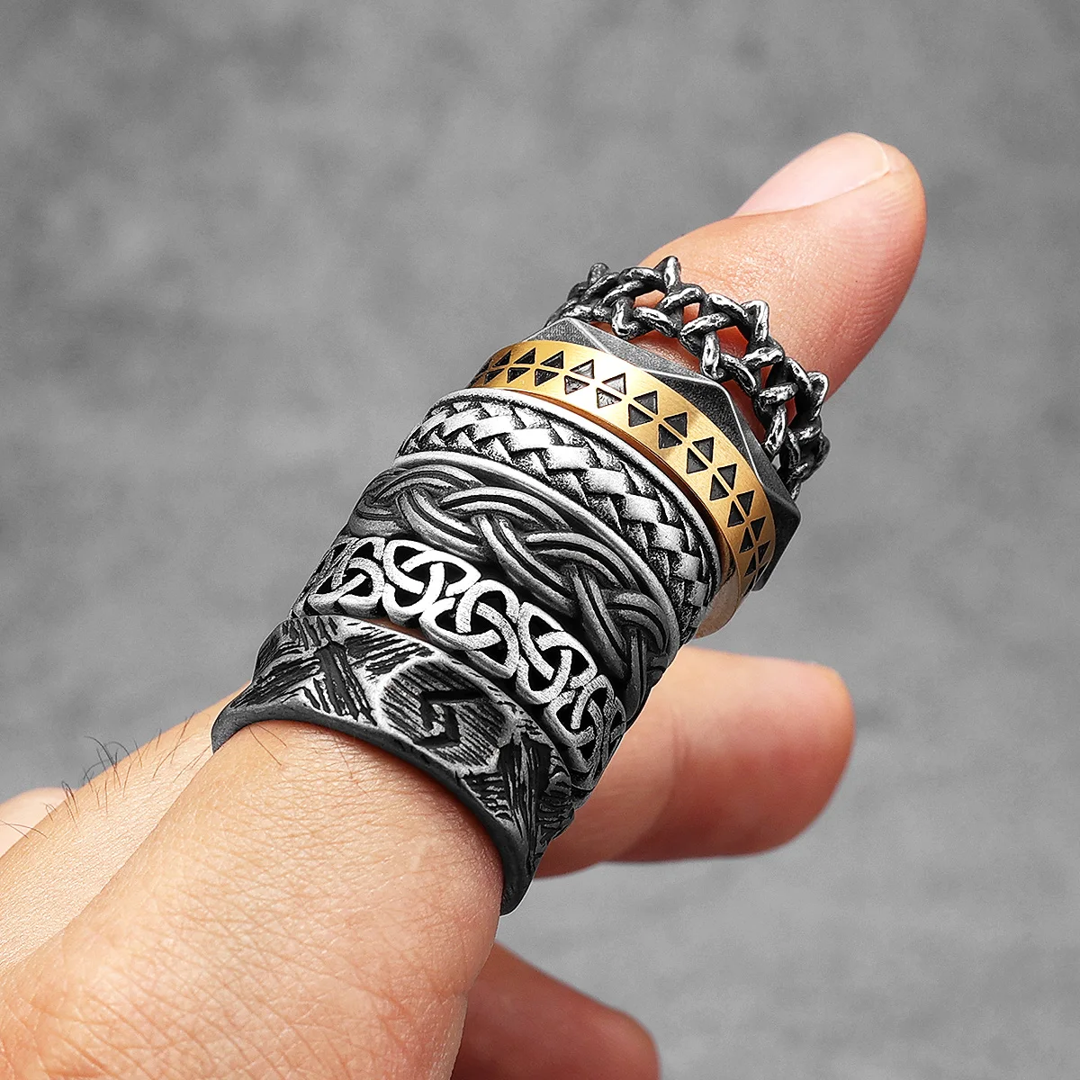 Hollow Celtic Knot Men Rings S - Vintage Fashion Newtown review and price