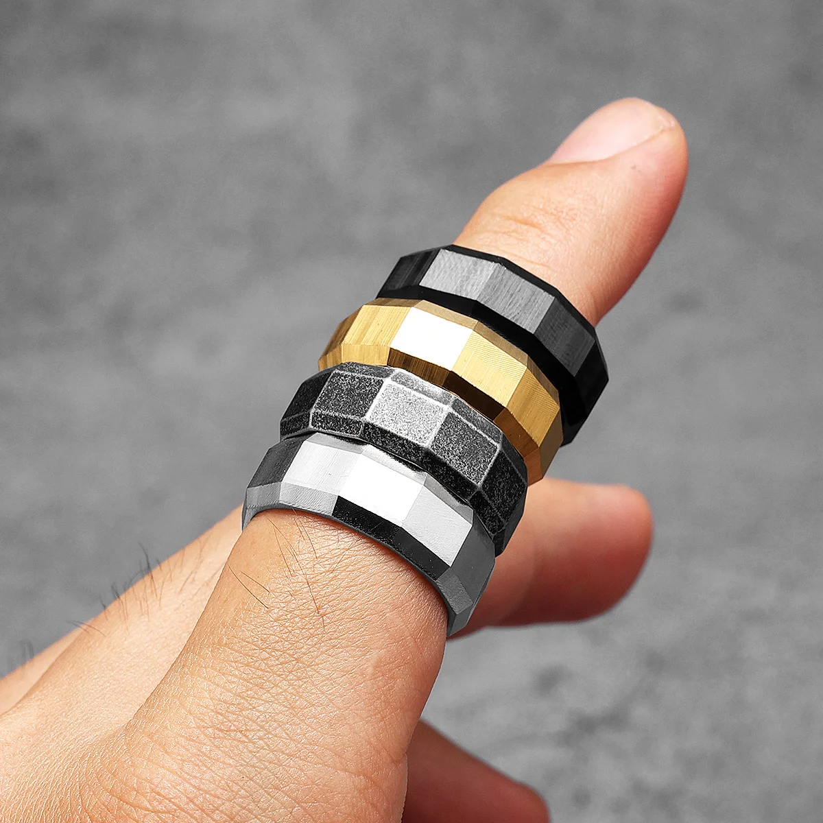 Geometric Cuts Men Rings Stain - Vintage Fashion Newtown review and price