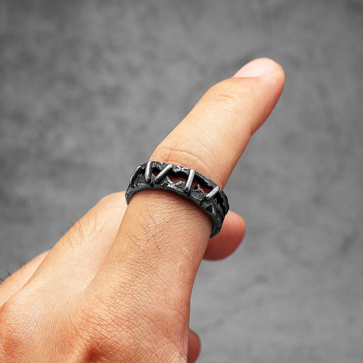 Retro Suture Men Rings Stainle - Vintage Fashion Newtown review and price