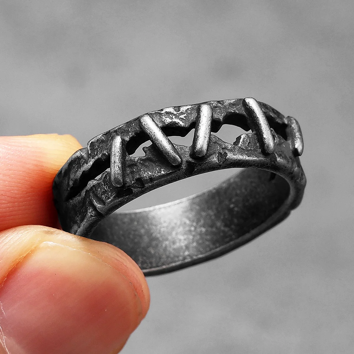 Retro Suture Men Rings Stainle - Vintage Fashion Newtown review and price